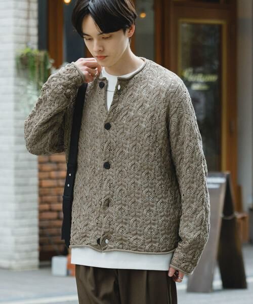 SENSE OF PLACE by URBAN RESEARCH / センスオブプレイス バイ アーバンリサーチ カーディガン・ボレロ | ケーブルメッシュクルーネックカーディガン | 詳細2