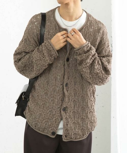 SENSE OF PLACE by URBAN RESEARCH / センスオブプレイス バイ アーバンリサーチ カーディガン・ボレロ | ケーブルメッシュクルーネックカーディガン | 詳細7
