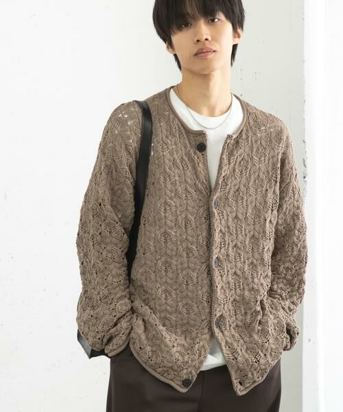 SENSE OF PLACE by URBAN RESEARCH / センスオブプレイス バイ アーバンリサーチ カーディガン・ボレロ | ケーブルメッシュクルーネックカーディガン | 詳細9