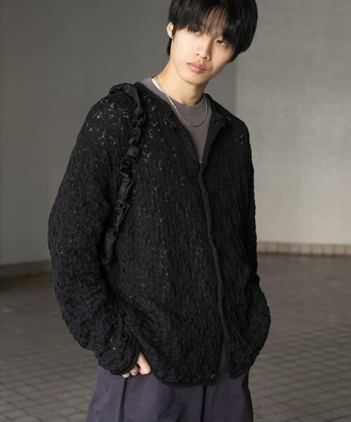 SENSE OF PLACE by URBAN RESEARCH / センスオブプレイス バイ アーバンリサーチ カーディガン・ボレロ | ケーブルメッシュクルーネックカーディガン | 詳細20