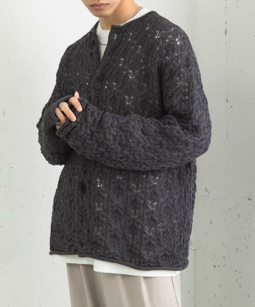 SENSE OF PLACE by URBAN RESEARCH / センスオブプレイス バイ アーバンリサーチ カーディガン・ボレロ | ケーブルメッシュクルーネックカーディガン | 詳細26