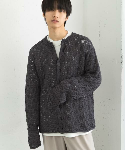 SENSE OF PLACE by URBAN RESEARCH / センスオブプレイス バイ アーバンリサーチ カーディガン・ボレロ | ケーブルメッシュクルーネックカーディガン | 詳細27
