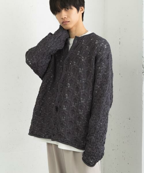 SENSE OF PLACE by URBAN RESEARCH / センスオブプレイス バイ アーバンリサーチ カーディガン・ボレロ | ケーブルメッシュクルーネックカーディガン | 詳細28