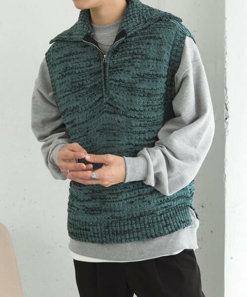SENSE OF PLACE by URBAN RESEARCH / センスオブプレイス バイ アーバンリサーチ ベスト | ミックスメランジハーフジップニットベスト | 詳細2