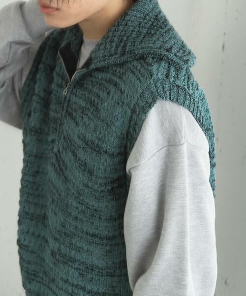 SENSE OF PLACE by URBAN RESEARCH / センスオブプレイス バイ アーバンリサーチ ベスト | ミックスメランジハーフジップニットベスト | 詳細4