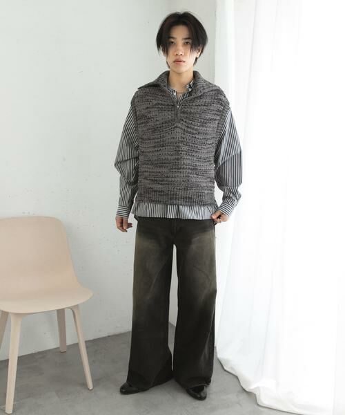 SENSE OF PLACE by URBAN RESEARCH / センスオブプレイス バイ アーバンリサーチ ベスト | ミックスメランジハーフジップニットベスト | 詳細18