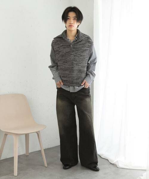 SENSE OF PLACE by URBAN RESEARCH / センスオブプレイス バイ アーバンリサーチ ベスト | ミックスメランジハーフジップニットベスト | 詳細19