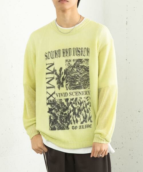 SENSE OF PLACE by URBAN RESEARCH / センスオブプレイス バイ アーバンリサーチ ニット・セーター | 『洗濯可』グラフィックプリントシアーニット | 詳細4