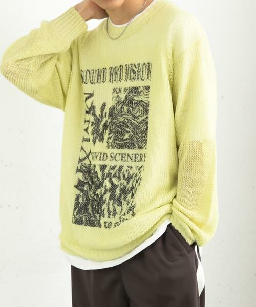 SENSE OF PLACE by URBAN RESEARCH / センスオブプレイス バイ アーバンリサーチ ニット・セーター | 『洗濯可』グラフィックプリントシアーニット | 詳細6