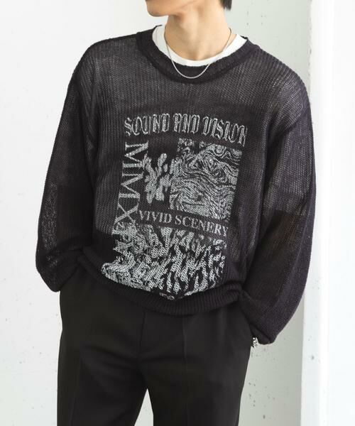 SENSE OF PLACE by URBAN RESEARCH / センスオブプレイス バイ アーバンリサーチ ニット・セーター | 『洗濯可』グラフィックプリントシアーニット | 詳細13