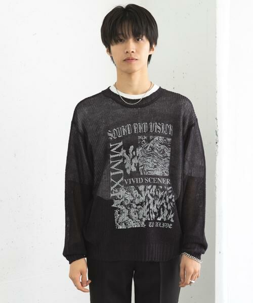 SENSE OF PLACE by URBAN RESEARCH / センスオブプレイス バイ アーバンリサーチ ニット・セーター | 『洗濯可』グラフィックプリントシアーニット | 詳細17