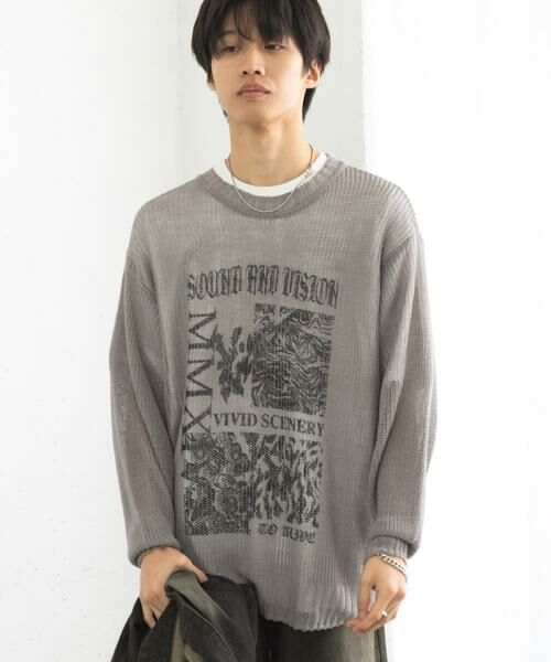 SENSE OF PLACE by URBAN RESEARCH / センスオブプレイス バイ アーバンリサーチ ニット・セーター | 『洗濯可』グラフィックプリントシアーニット | 詳細28