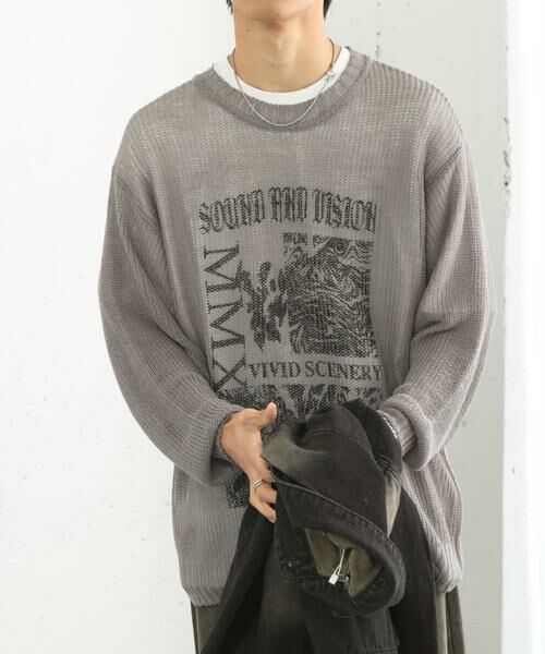 SENSE OF PLACE by URBAN RESEARCH / センスオブプレイス バイ アーバンリサーチ ニット・セーター | 『洗濯可』グラフィックプリントシアーニット | 詳細29
