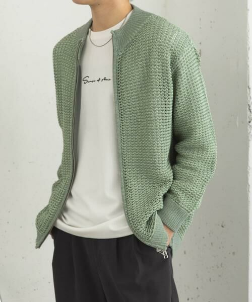 SENSE OF PLACE by URBAN RESEARCH / センスオブプレイス バイ アーバンリサーチ カーディガン・ボレロ | 『ユニセックス』『洗濯可』シアーメッシュドライバーズカーディガン | 詳細11