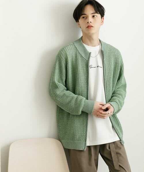 SENSE OF PLACE by URBAN RESEARCH / センスオブプレイス バイ アーバンリサーチ カーディガン・ボレロ | 『ユニセックス』『洗濯可』シアーメッシュドライバーズカーディガン | 詳細5