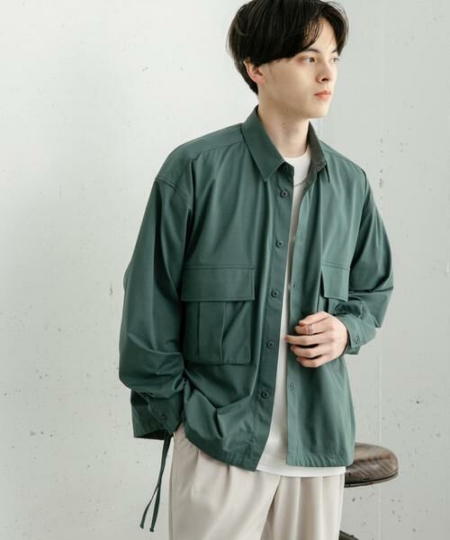 SENSE OF PLACE by URBAN RESEARCH / センスオブプレイス バイ アーバンリサーチ シャツ・ブラウス | ドットメッシュダブルポケットロングスリーブシャツ | 詳細1