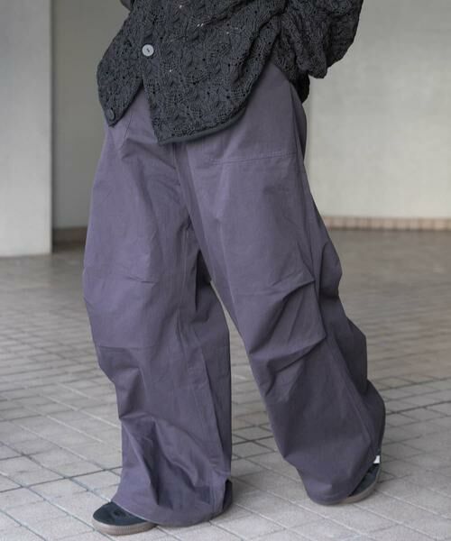 SENSE OF PLACE by URBAN RESEARCH / センスオブプレイス バイ アーバンリサーチ その他パンツ | ベイカーワイドパンツ(ネイビー)