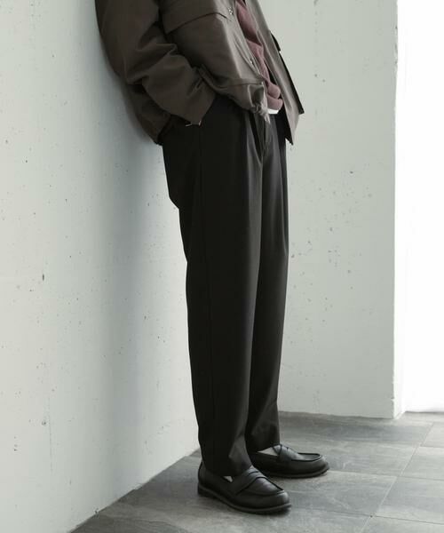 SENSE OF PLACE by URBAN RESEARCH / センスオブプレイス バイ アーバンリサーチ その他パンツ | 『イージーケア』ダブルタックテーパードパンツ(ブラック)