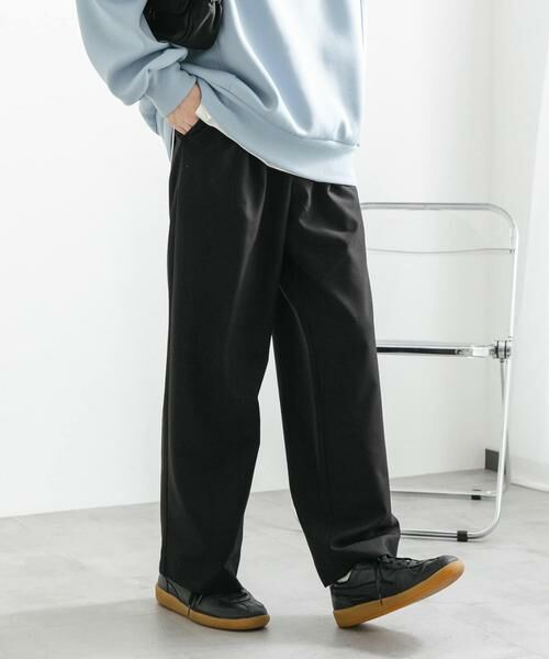 SENSE OF PLACE by URBAN RESEARCH / センスオブプレイス バイ アーバンリサーチ その他パンツ | 『イージーケア』ダブルタックワイドパンツ(ブラック)