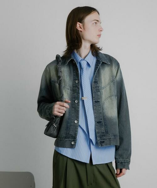 SENSE OF PLACE by URBAN RESEARCH / センスオブプレイス バイ アーバンリサーチ Gジャン・デニムジャケット | 『ユニセックス』『セットアップ対応』ヴィンテージライクデニムブルゾン | 詳細20