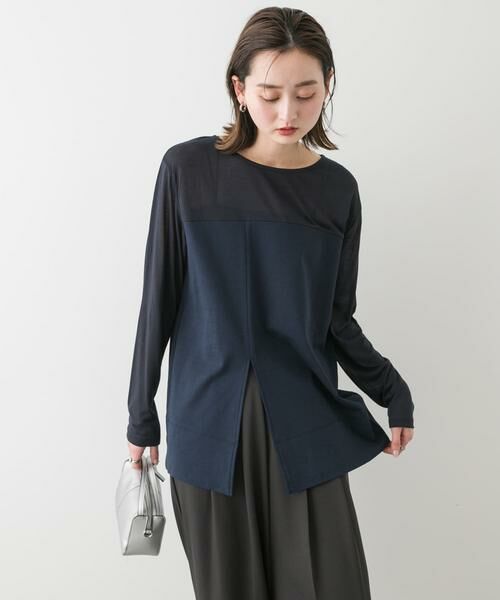 SENSE OF PLACE by URBAN RESEARCH / センスオブプレイス バイ アーバンリサーチ Tシャツ | クルーネックドッキングスリットトップ | 詳細1