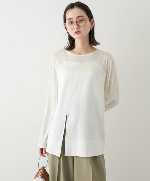 SENSE OF PLACE by URBAN RESEARCH / センスオブプレイス バイ アーバンリサーチ Tシャツ | クルーネックドッキングスリットトップ | 詳細15