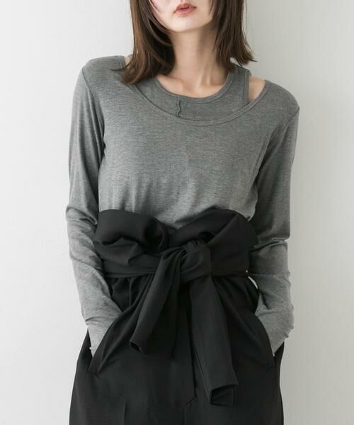 SENSE OF PLACE by URBAN RESEARCH/センスオブプレイス バイ アーバンリサーチ 2Pレイヤードメロートップ グレー one SENSE OF PLACE by URBAN RESEARCH/センスオブプレイス バイ アーバンリサーチ 2Pレイヤードメロートップ グレー one