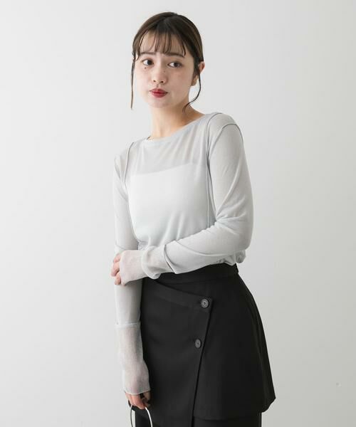 SENSE OF PLACE by URBAN RESEARCH / センスオブプレイス バイ アーバンリサーチ Tシャツ | ラメシアーレイヤードトップ | 詳細12