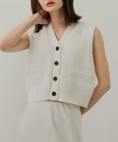 SENSE OF PLACE by URBAN RESEARCH / センスオブプレイス バイ アーバンリサーチ ベスト | クロップドニットベスト