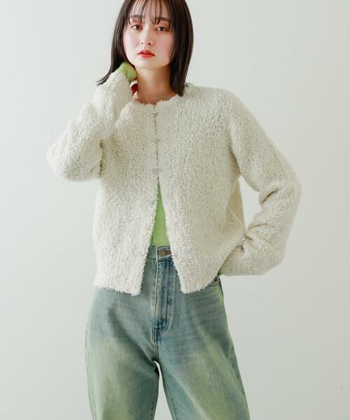 SENSE OF PLACE by URBAN RESEARCH / センスオブプレイス バイ アーバンリサーチ カーディガン・ボレロ | ラメリボンクルーネックカーディガン | 詳細14