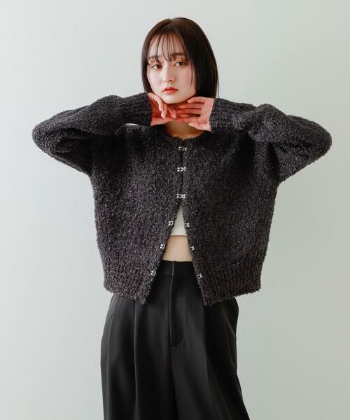 SENSE OF PLACE by URBAN RESEARCH / センスオブプレイス バイ アーバンリサーチ カーディガン・ボレロ | ラメリボンクルーネックカーディガン | 詳細24