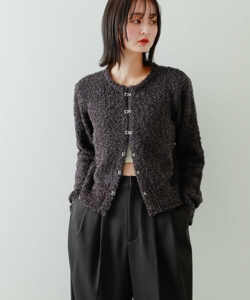 SENSE OF PLACE by URBAN RESEARCH / センスオブプレイス バイ アーバンリサーチ カーディガン・ボレロ | ラメリボンクルーネックカーディガン | 詳細25