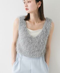 SENSE OF PLACE by URBAN RESEARCH / センスオブプレイス バイ アーバンリサーチ ベスト | クロップドフェザーヤーンニットベスト