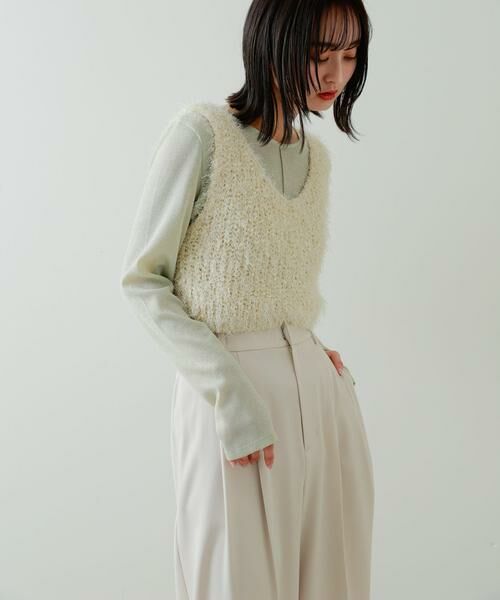 SENSE OF PLACE by URBAN RESEARCH / センスオブプレイス バイ アーバンリサーチ ベスト | クロップドフェザーヤーンニットベスト | 詳細5