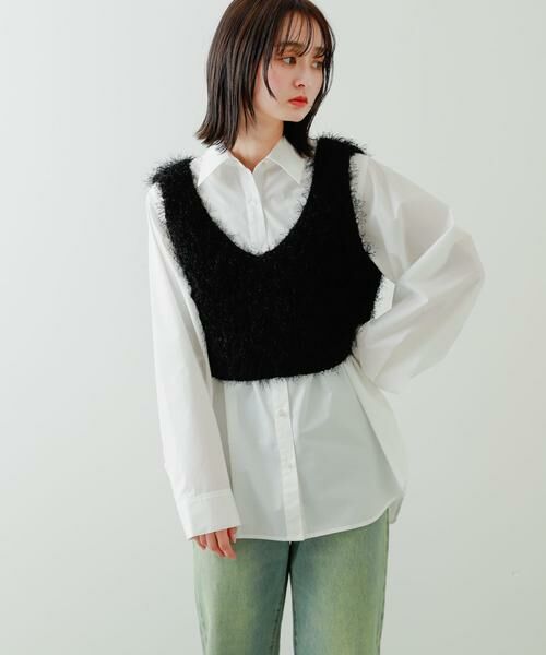 SENSE OF PLACE by URBAN RESEARCH / センスオブプレイス バイ アーバンリサーチ ベスト | クロップドフェザーヤーンニットベスト | 詳細13