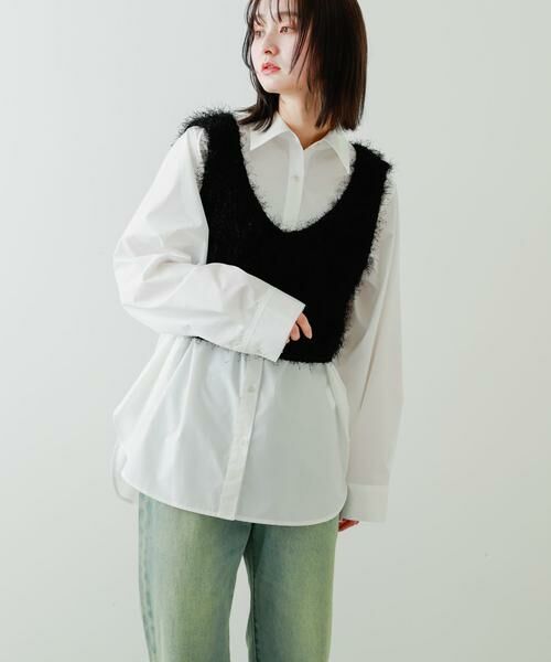 SENSE OF PLACE by URBAN RESEARCH / センスオブプレイス バイ アーバンリサーチ ベスト | クロップドフェザーヤーンニットベスト | 詳細14