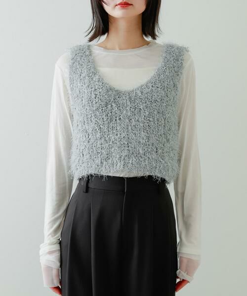 SENSE OF PLACE by URBAN RESEARCH / センスオブプレイス バイ アーバンリサーチ ベスト | クロップドフェザーヤーンニットベスト | 詳細26