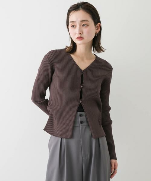 SENSE OF PLACE by URBAN RESEARCH / センスオブプレイス バイ アーバンリサーチ カーディガン・ボレロ | サイドタックコンパクトリブカーディガン | 詳細14