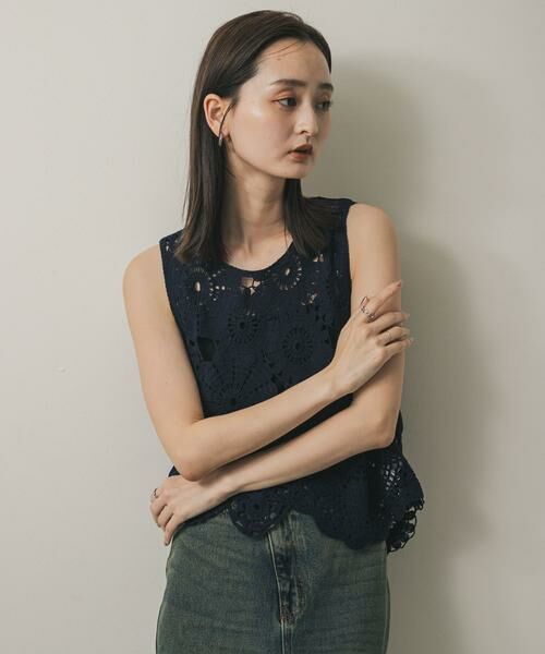 SENSE OF PLACE by URBAN RESEARCH / センスオブプレイス バイ アーバンリサーチ ベスト | レースクロップドベスト | 詳細1