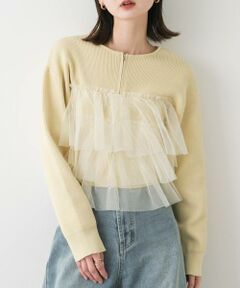 SENSE OF PLACE by URBAN RESEARCH / センスオブプレイス バイ アーバンリサーチ カーディガン・ボレロ | ダブルジップフリルニットカーディガン