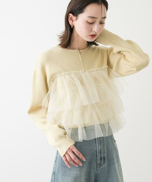 SENSE OF PLACE by URBAN RESEARCH / センスオブプレイス バイ アーバンリサーチ カーディガン・ボレロ | ダブルジップフリルニットカーディガン | 詳細2