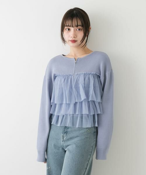 SENSE OF PLACE by URBAN RESEARCH / センスオブプレイス バイ アーバンリサーチ カーディガン・ボレロ | ダブルジップフリルニットカーディガン | 詳細16