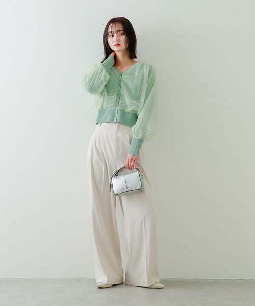 SENSE OF PLACE by URBAN RESEARCH / センスオブプレイス バイ アーバンリサーチ カーディガン・ボレロ | チュールドッキングニットカーディガン | 詳細4