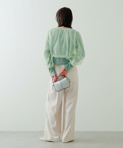 SENSE OF PLACE by URBAN RESEARCH / センスオブプレイス バイ アーバンリサーチ カーディガン・ボレロ | チュールドッキングニットカーディガン | 詳細6