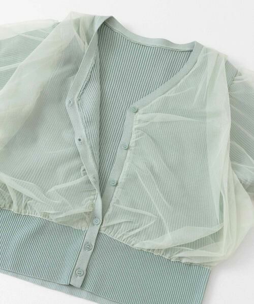 SENSE OF PLACE by URBAN RESEARCH / センスオブプレイス バイ アーバンリサーチ カーディガン・ボレロ | チュールドッキングニットカーディガン | 詳細8