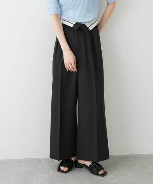 SENSE OF PLACE by URBAN RESEARCH / センスオブプレイス バイ アーバンリサーチ その他パンツ | ダブルベルトデザインスラックス(ブラック)