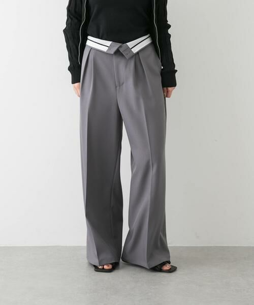 SENSE OF PLACE by URBAN RESEARCH / センスオブプレイス バイ アーバンリサーチ その他パンツ | ダブルベルトデザインスラックス(グレー)