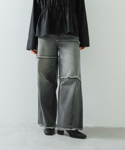 SENSE OF PLACE by URBAN RESEARCH / センスオブプレイス バイ アーバンリサーチ デニムパンツ | パッチワークカーブデニム(ブラック)