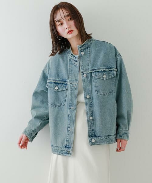 SENSE OF PLACE by URBAN RESEARCH / センスオブプレイス バイ アーバンリサーチ Gジャン・デニムジャケット | ルーズノーカラーデニムジャケット | 詳細1