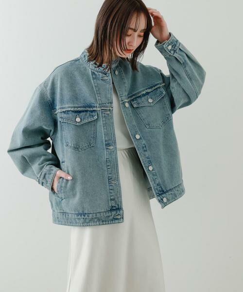 SENSE OF PLACE by URBAN RESEARCH / センスオブプレイス バイ アーバンリサーチ Gジャン・デニムジャケット | ルーズノーカラーデニムジャケット | 詳細2